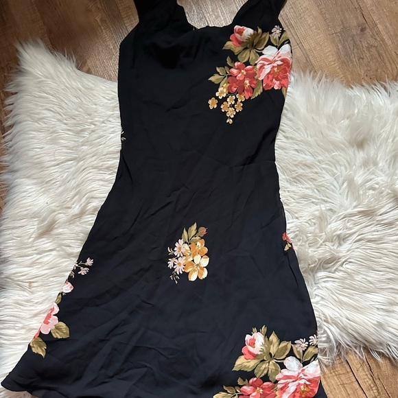 REFORMATION Emmeline Black Floral Mini Dress - Picture 4 of 5